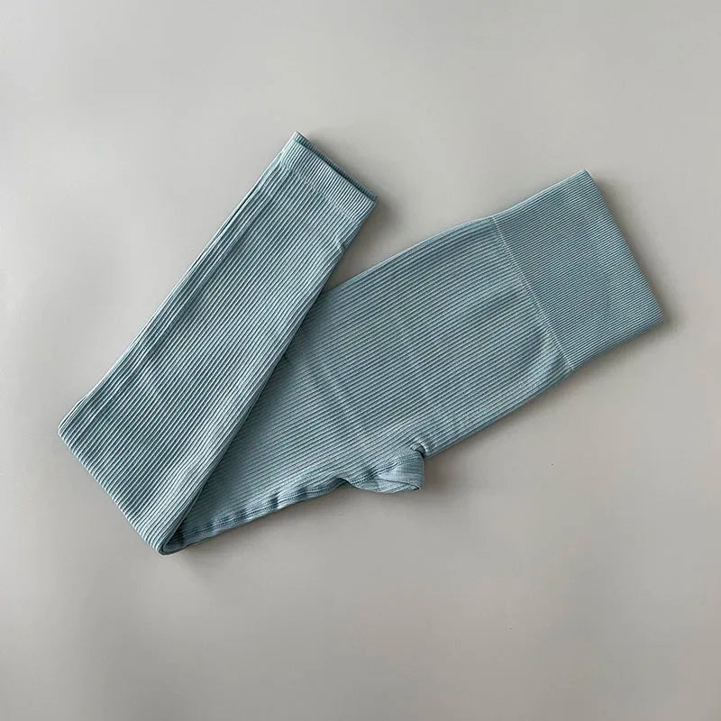 High-Waisted Ribbed Yoga Leggings