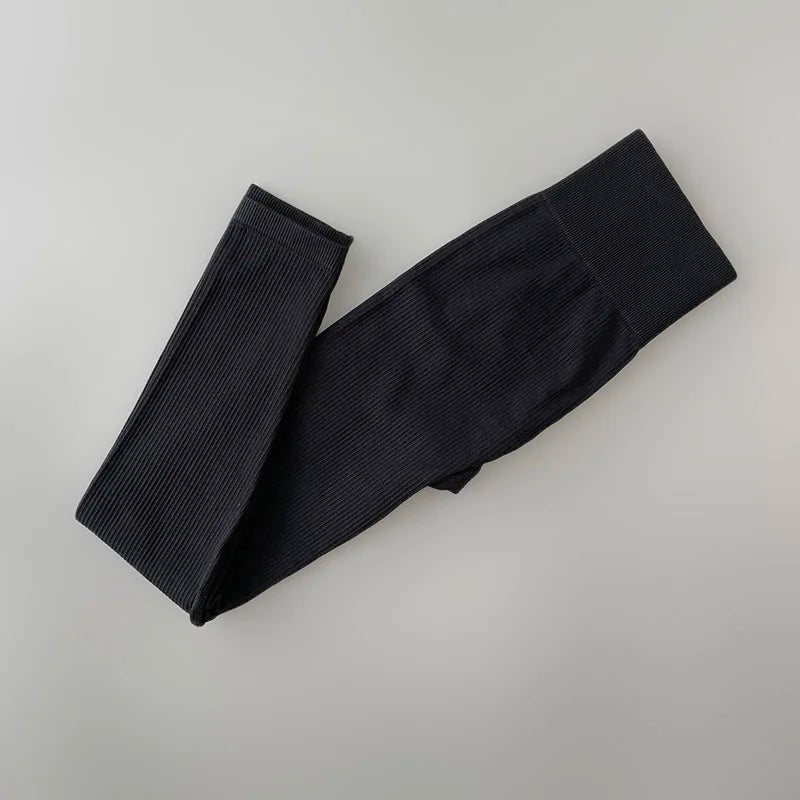 High-Waisted Ribbed Yoga Leggings