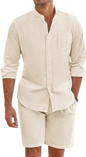 Men's Cotton & Linen Two-Piece Set