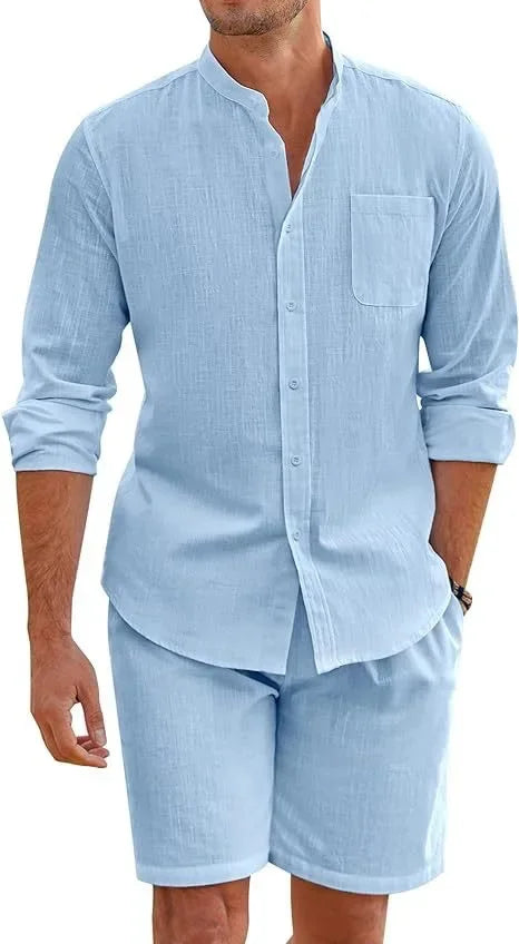 Men's Cotton & Linen Two-Piece Set