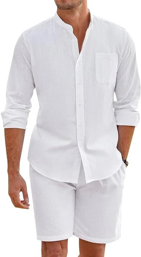 Men's Cotton & Linen Two-Piece Set