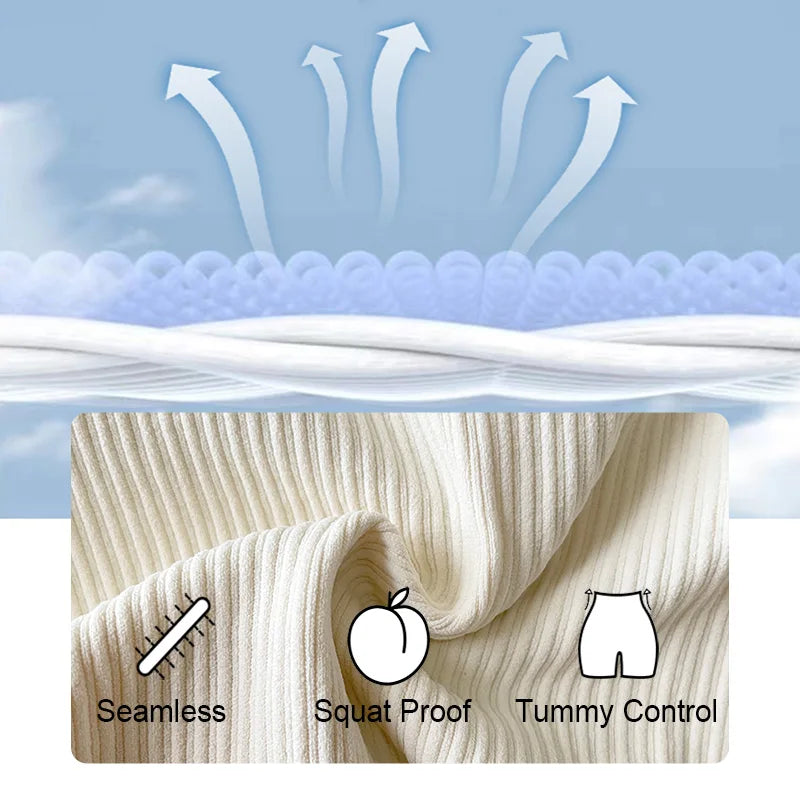 High-Waisted Ribbed Yoga Leggings