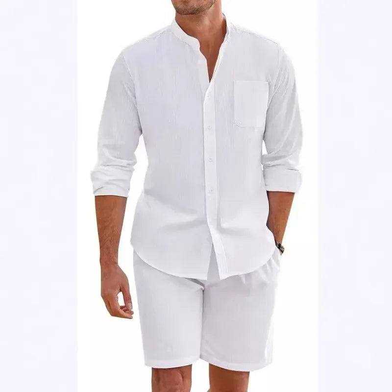 Men's Cotton & Linen Two-Piece Set