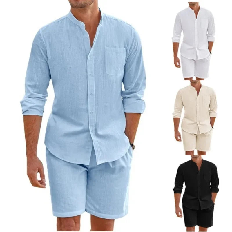 Men's Cotton & Linen Two-Piece Set