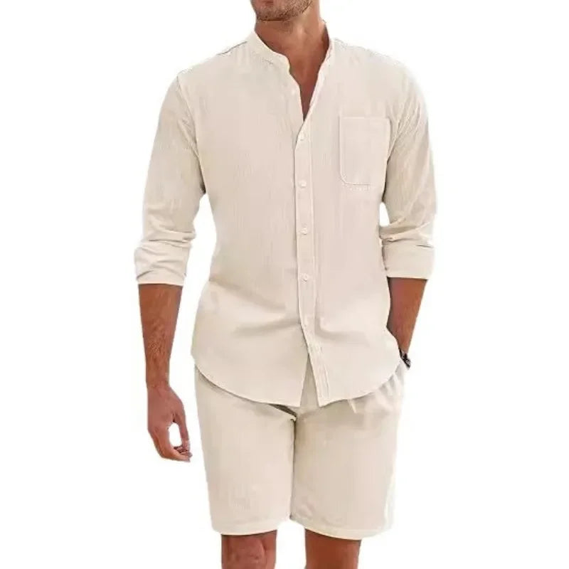 Men's Cotton & Linen Two-Piece Set