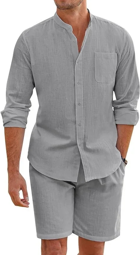 Men's Cotton & Linen Two-Piece Set
