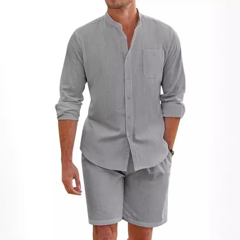 Men's Cotton & Linen Two-Piece Set